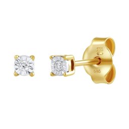 Silvego Diamantová náušnice (0,01 ct) Prudence ve žlutém zlatě na jedno ucho - DNN3142E1GY