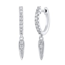 Silvego Diamantové visací náušnice (0,21 ct) Yvon v bílém zlatě - DNN3589EGW