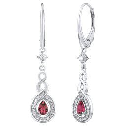 Silvego Luxusní stříbrné náušnice Nelope s pravým granátem a Brilliance Zirconia - FWE18412GR