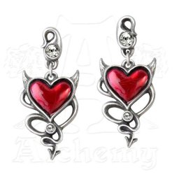 náušnice ALCHEMY GOTHIC - Devil Heart Studs - ULFE22