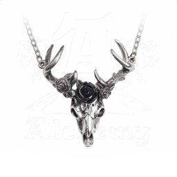 obojek ALCHEMY GOTHIC - White Hart Black Rose - P807