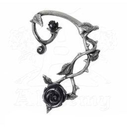 náušnice ALCHEMY GOTHIC - Black Rose Earwrap - E410