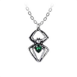 obojek ALCHEMY GOTHIC - Emerald Spiderling - Pewter - P904