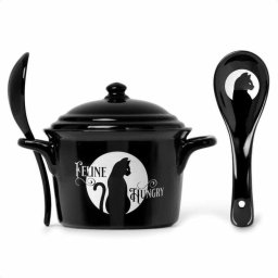 hrnek se lžičkou ALCHEMY GOTHIC - Feline Hungry - MRB7