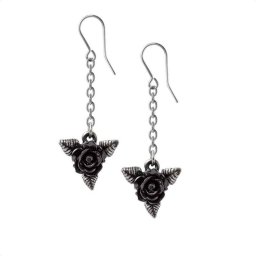 náušnice ALCHEMY GOTHIC - Black Rose Droppers - E472