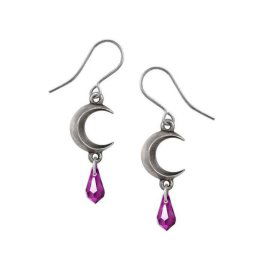 náušnice ALCHEMY GOTHIC - Tears Of The Moon- Amethyst Tear - E477A