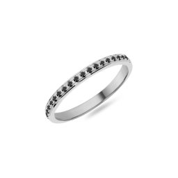 Dámský snubní prsten s černými diamanty 2mm, bílé zlato IZKR016A-F-B