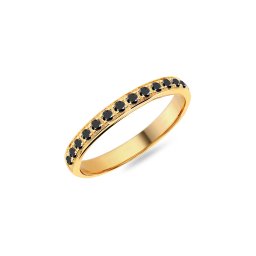 Dámský snubní prsten s černými diamanty 2,5 mm IZKR019-F-B