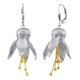 Silvego Stříbrné náušnice květy Brooke zlacené 18kt. zlatem - KRN1532308EGP