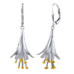 Silvego Stříbrné náušnice květ Andie zlacené 18kt. zlatem - KRN1532304EGP