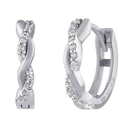 Silvego Zlaté náušnice kruhy Kyra z bílého zlata s Brilliance Zirconia 13 mm - QR541EGW