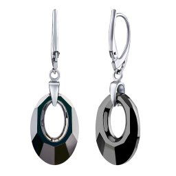 Silvego Stříbrné náušnice se Swarovski® Crystals Helios Silver Night - LSW133E