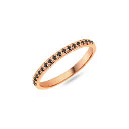 Dámský snubní prsten s černými diamanty 2,1 mm, růžové zlato IZKR017R-F-B