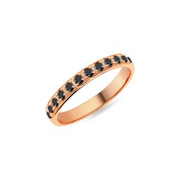 Dámský snubní prsten s černými diamanty 2,8 mm, růžové zlato IZKR020R-F-B