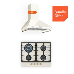 Klarstein Victoria 60 Duo Set plyn, Plynné varné desky, Dřezová digestoř