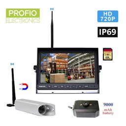 WiFi HD kamerový SET na vysokozdvižný vozík - 7" LCD monitor s nahráváním + 720P HD kamera + 9000 mAh baterie