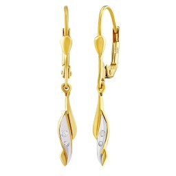 Silvego Zlaté visací náušnice Lea se Brilliance Zirconia - PRG0572EGY