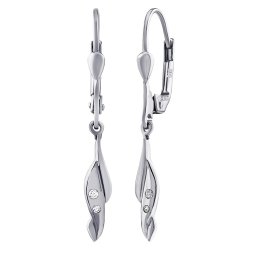 Silvego Zlaté visací náušnice Lea z bílého zlata s Brilliance Zirconia - PRG0572EGW