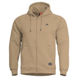 Mikina PHAETON se zipem a kapucí TAN BROWN vel. S