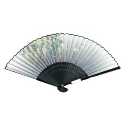 Japonský hedvábný vějíř Butterfly Black