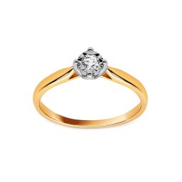 Okouzlující prsten s diamantem Selah, kombinované zlato 14K IZBR1477