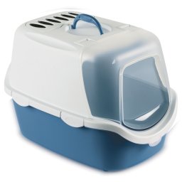 Kryté kočičí WC CATHY EASY CLEAN s lopatkou modré