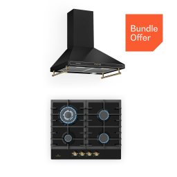 Klarstein Victoria 60 Duo Set plyn | Plynová varná deska | Odsavač par
