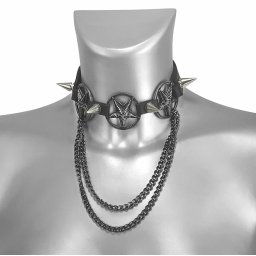 obojek (postroj na botu) Triple Chain Baphomet Boot Strap - LSF3 20