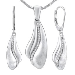 Silvego Stříbrný set šperků ABBY - náušnice a přívěsek - QRZS214