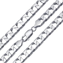 Silvego Masivní stříbrný řetízek SQUARE CURB Pancr 8 mm - rhodiovaný - TTTSQ80