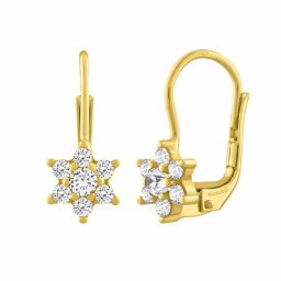 Silvego Zlaté náušnice Whitney s přírodním čirým Topazem - SILVEGOG70501WTY