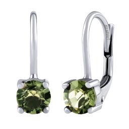 Silvego Stříbrné náušnice Raya s přírodním vltavínem - JSW2240SVL4KL