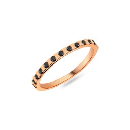 Dámský snubní prsten s černými diamanty 1,7 mm, růžové zlato IZKR025R-F-B