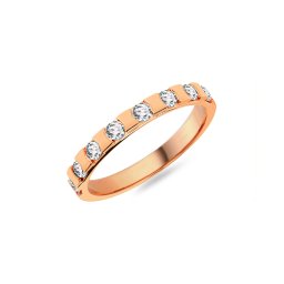 Dámský snubní prsten s diamanty 2,6mm, růžové zlato IZKR028R-F-BR