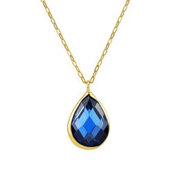Silvego Zlatý náhrdelník Josette s modrým Brilliance Zirconia - PRG0001NGYB