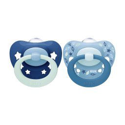 Dudlík NUK Signature 6-18m 2ks kluk, vel. 6-18 m