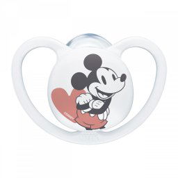 Dudlík Space NUK 0-6m Disney Mickey Mouse bílá, vel. 0-6 m