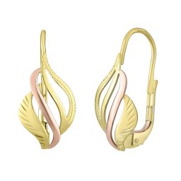 Silvego Zlaté náušnice ADELE v kombinaci žlutého a červeného zlata - SILVEGOBG31550