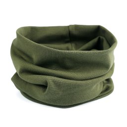 Bavlněná čepice / nákrčník unisex, barva 69 zelená khaki nákrčník