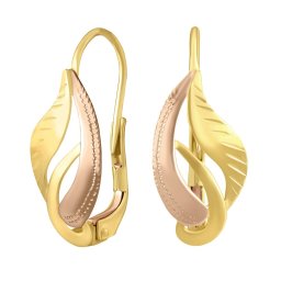 Silvego Zlaté náušnice v kombinaci žlutého a červeného zlata Kaira - SILVEGOB30523