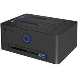 Icy Box IB-1233CL-CR pro 2x 2,5"/3,5" disky se čtečkou karet a USB hubem