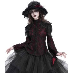 tričko dámské s dlouhým rukávem DEVIL FASHION - Dark Red Gothic - TT27902