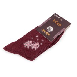Ponožky vlněné teplé unisex, barva 2 bordó