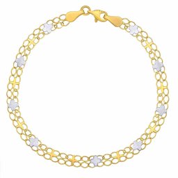 Silvego Zlatý náramek Lianna ze žlutého a bílého zlata - 5 mm - FNN1132BGYW