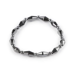 Náramek pružný hematitový, unisex, barva 2 šedá hematit
