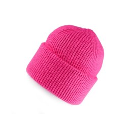 Dámská zimní čepice s vlnou z angorského králíka a jemným lurexem, barva 1 pink