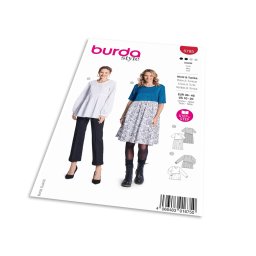 Střih Burda 5795 - Volné šaty s nabíranou sukní, tunika