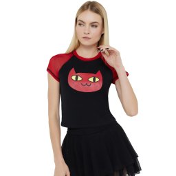 tričko dámské (top) KILLSTAR x ADVENTURE TIME - Marceline Kitty - Grey/Red - KSRA013209