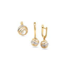 Nápaditá perlová souprava s diamanty, 14K IZBR560S