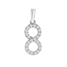 Silvego Diamantový přívěsek Infinity z bílého zlata s diamanty 0,13 ct - DNN1411PGWD
